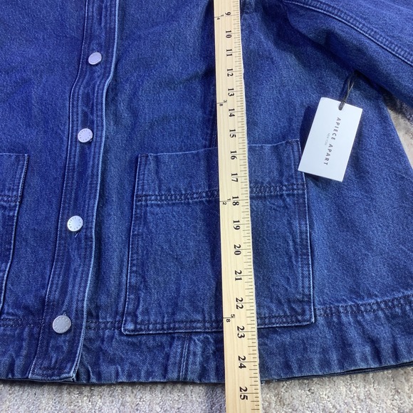 Apiece Apart Franke Swing Jacket Blue Denim Button Front Size Small Womens NWT - Picture 12 of 14